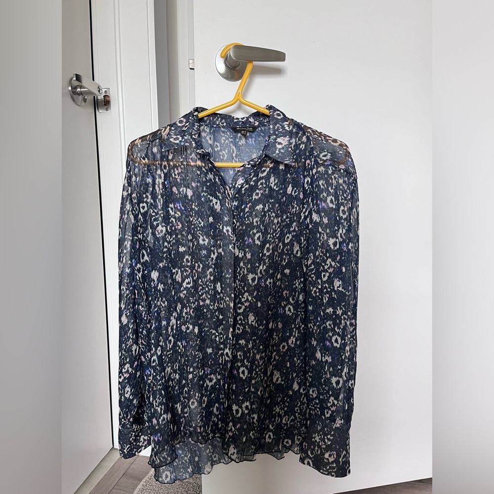 Massimo Dutti Floral Sheer Blouse